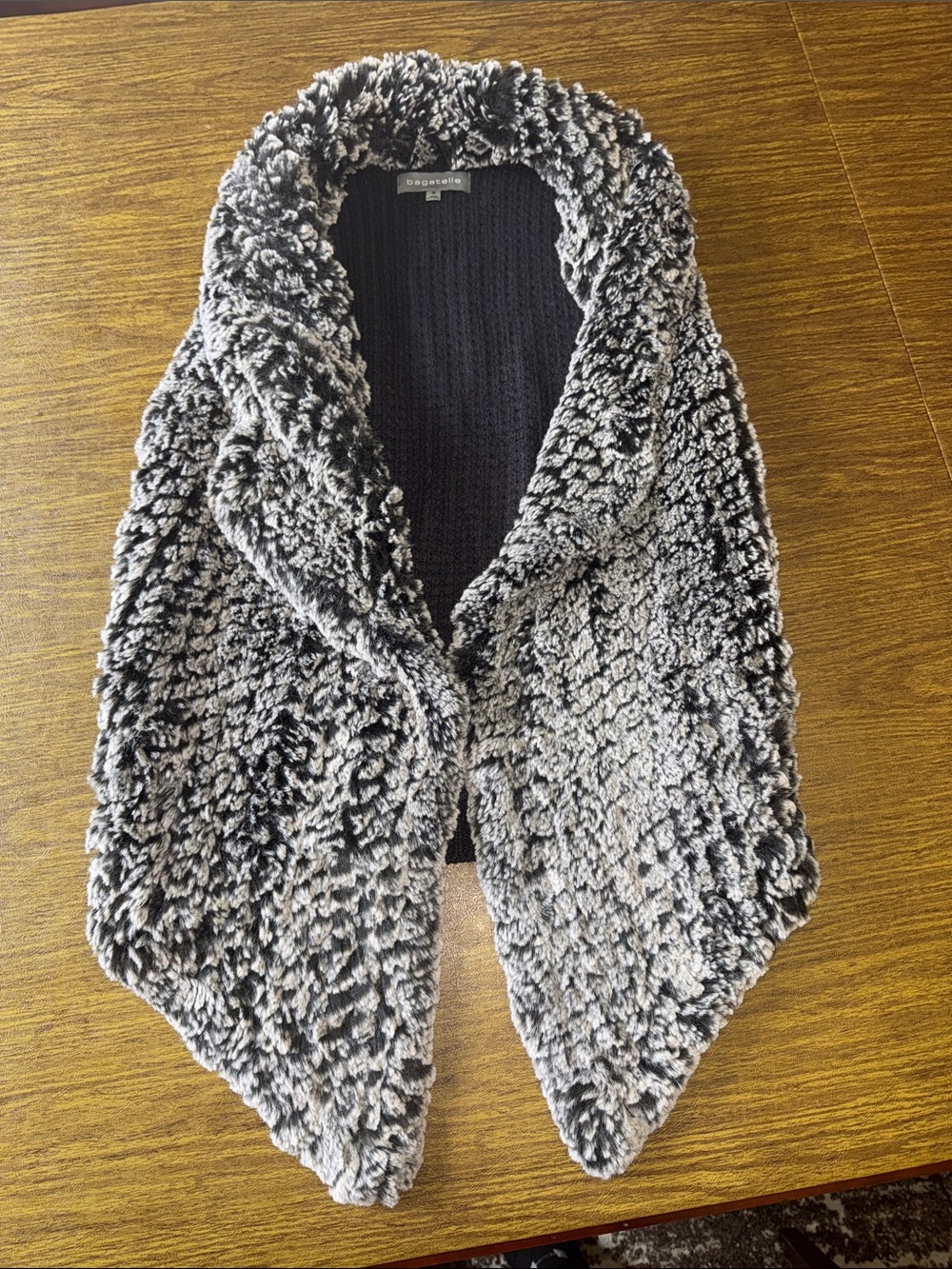 bagatelle Gray Faux Fur Textured Vest